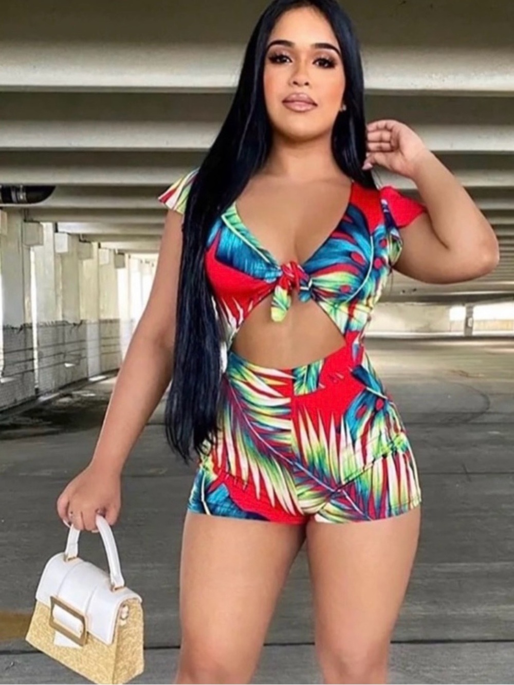 FASHION NOVA TROPICAL ROMPER